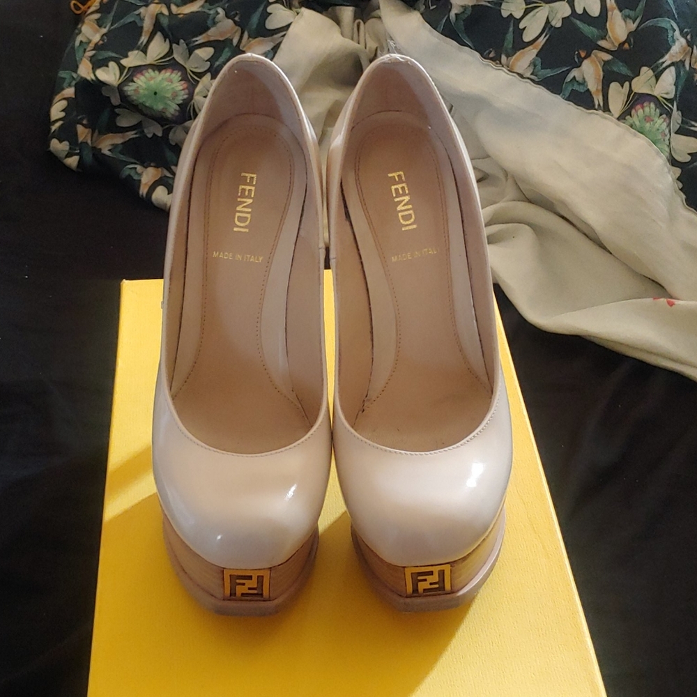 Fendi Cream Platform Heels